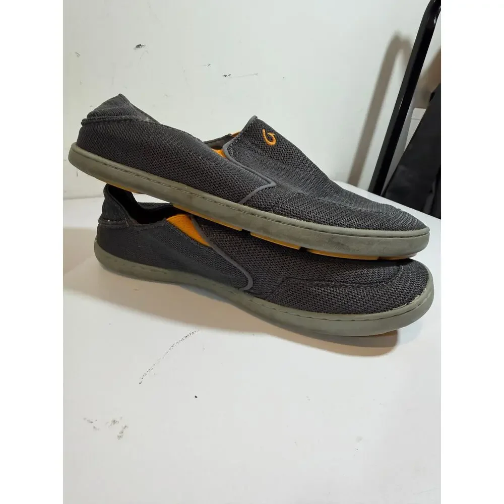 OLU KAI Men's Nohea Mesh Slip-On Casual Shoe Size 9 Dark Shadow Gray 10188-4242